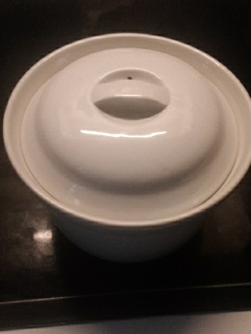 White Covered Casserole Dish